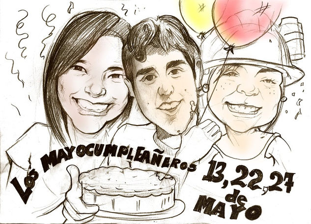 Caricatura Cumpleañeros Pencil