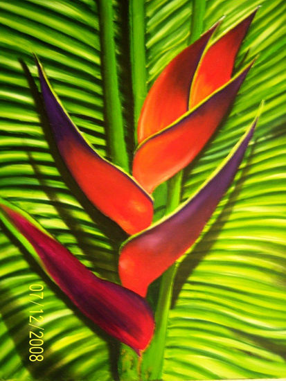 Heliconia Oil Canvas Floral Painting