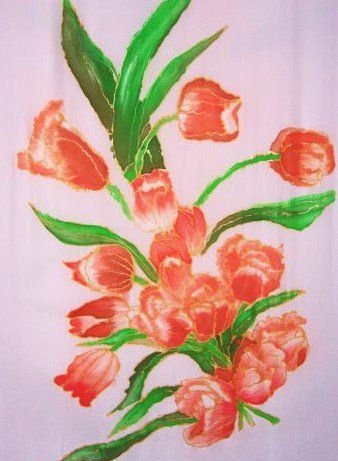 TULIPANES (2 parte) Ink Textile Floral Painting