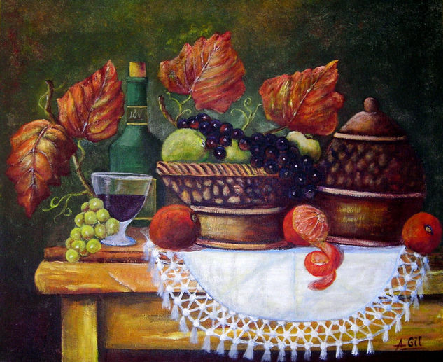 bodegon de frutas 2 Oil Canvas Landscaping