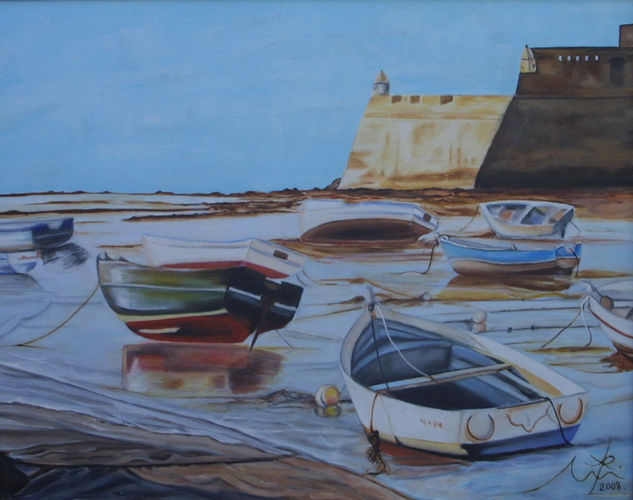 Caleta 3. Oil Canvas Marine Painting