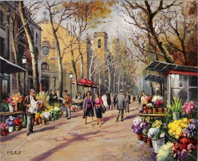 la rambla Oil Canvas Landscaping