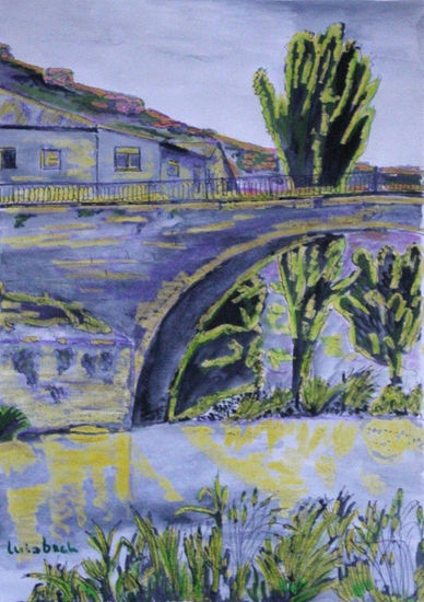 Trillo, su puente. Watercolour Paper Landscaping