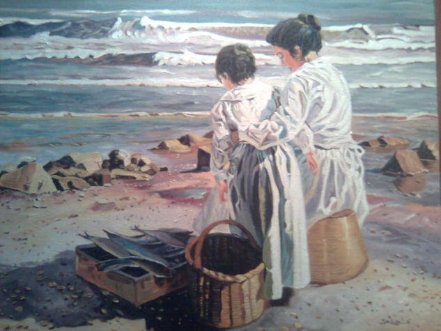 La pesca Oil Canvas Marine Painting