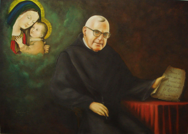 PADRE JAVIER GUTIERREZ M.  FUNDADOR CLINICA SAN JUAN DE DIOS LA CEJA. ANT. COLOMBIA. S.A. Oil Canvas Portrait