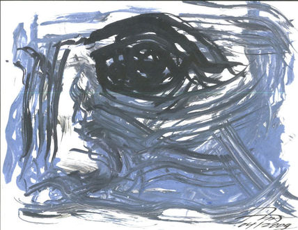Rostro en azul