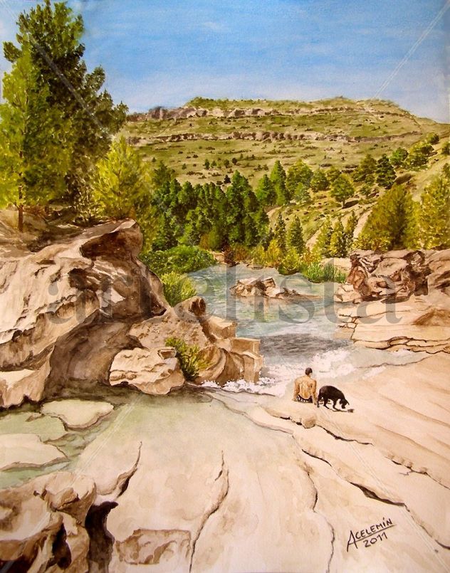 Las Chorreras (Enguídanos - Cuenca). Acuarela 41x32 cm