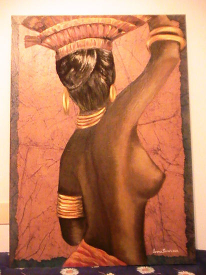 Africana Oil Paper Nude Paintings