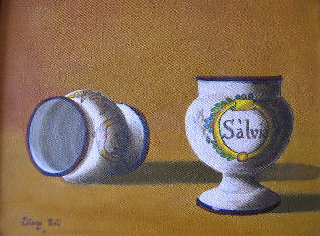 Copa echada y salvia Oil Canvas Still Life Paintings