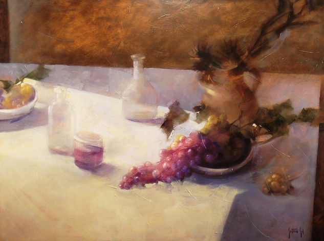 Bodegón al sol Mixed media Panel Still Life Paintings