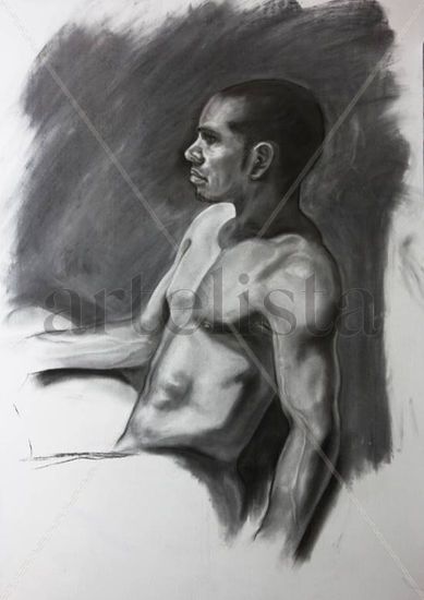 Estudio desnudo Masculino Grafito Tabla Desnudos