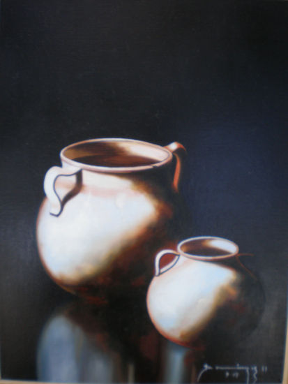 " YO Y ELLA " Oil Canvas Still Life Paintings