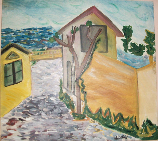 Casita de mis abuelos Oil Canvas Landscaping