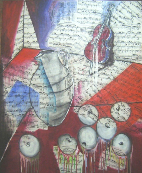 BODEGON3 Mixed media Canvas Still Life Paintings