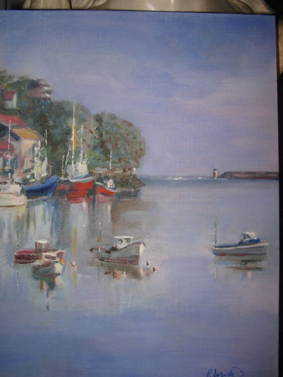 puerto en San Vicente de la Barquera Oil Canvas Landscaping