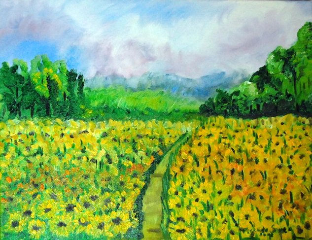 Campo de girasoles Oil Canvas Landscaping