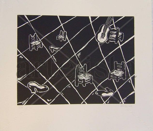 Patio andaluz Linocut