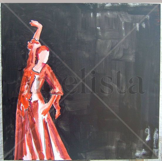 Bailaora Acrylic Canvas Figure Painting