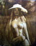 Modelo con sombrero