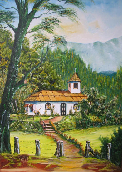 Iglesia de Sacramento Oil Canvas Landscaping