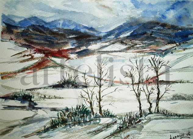 Sierra de Alcaraz nevada. Albacete Watercolour Paper Landscaping