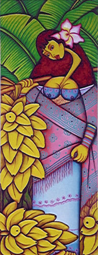 MUJER CON PLATANOS Oil