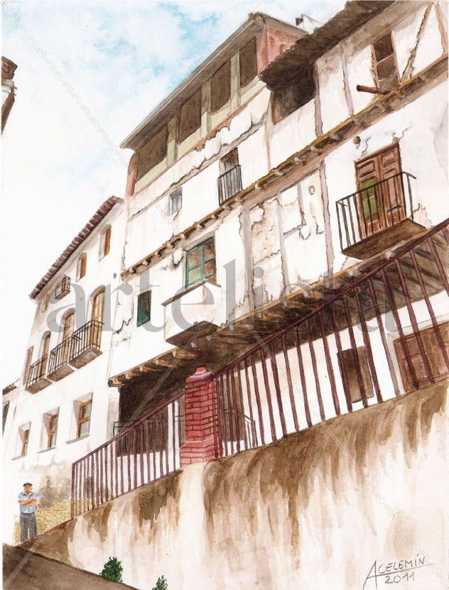 Calle la Virgen (Enguídanos-Cuenca) 2011. Acuarela 24x32 cm