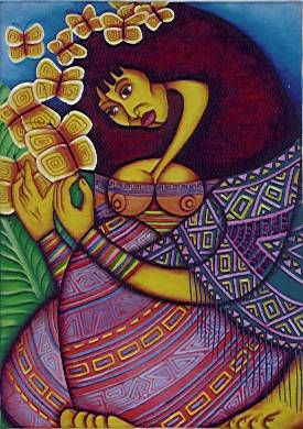 MUJER CON MARIPOSAS Oil