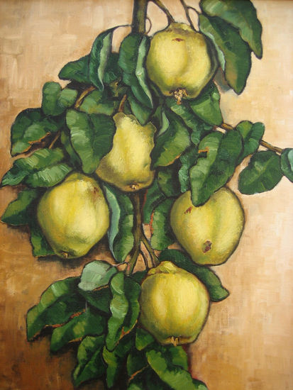 Rama de membrilllos Oil Canvas Still Life Paintings