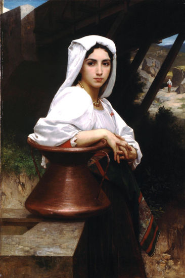 Italian girl Copia de W.A.Bouguereau Oil Canvas Figure Painting