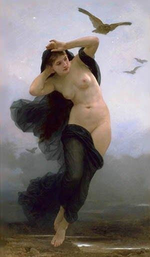 La nuit Copia de W.A.Bouguereau Oil Canvas Figure Painting