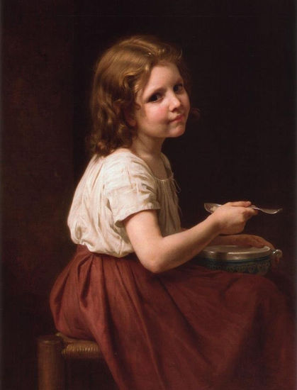 Soup Copia de W.A.Bouguereau Oil Canvas Figure Painting