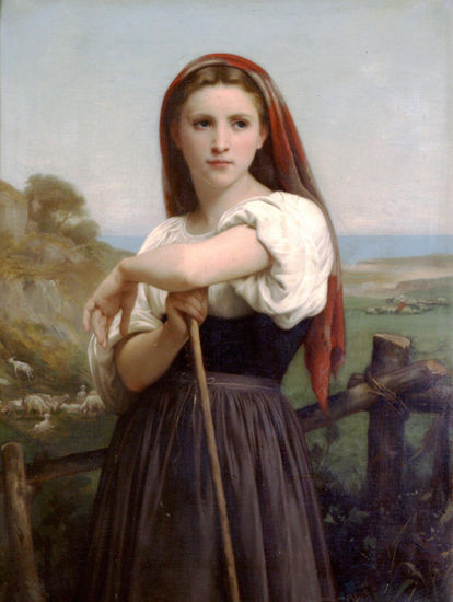 Young sheppherdess Copia de Bouguereau Óleo Lienzo Figura