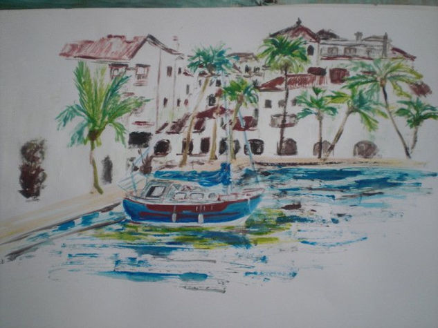 EL PUERTO DE LA DUQUESA Acrylic Paper Marine Painting