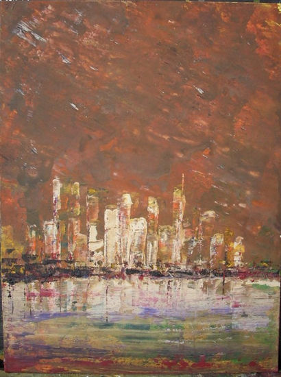 Ciudades Imaginarias Óleo Cartulina Paisaje