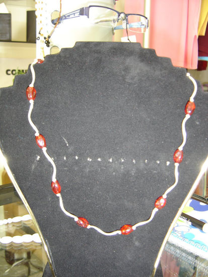 Collar de Murano rojo con plata 