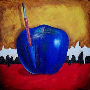 manzana con bolsillo Oil Canvas
