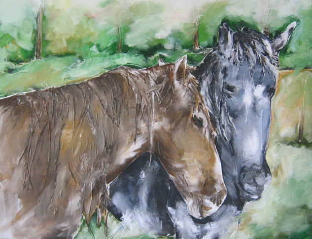 Cafe´y Gris Oil Canvas Animals