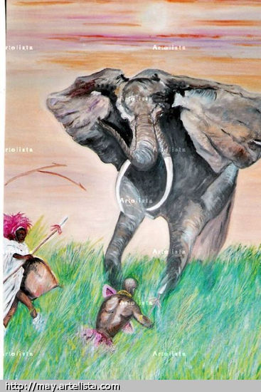 elefante Oil Canvas Animals