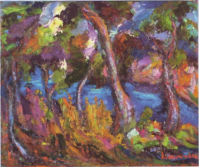 Bosque junto al rio Oil Canvas Landscaping