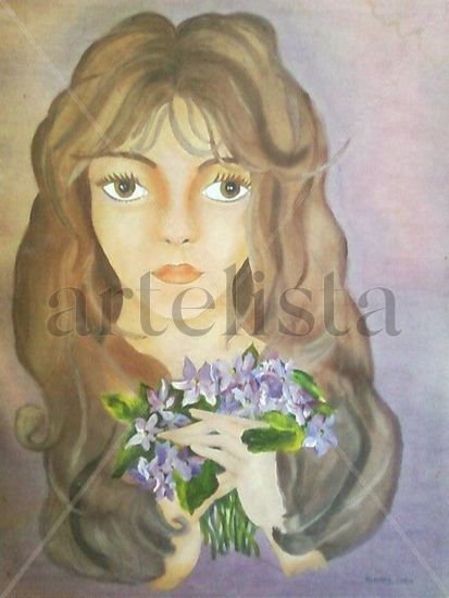 violetas Oil Canvas Portrait