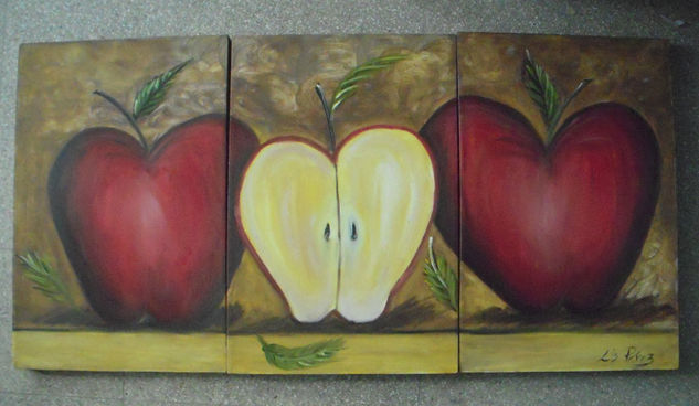 Las 3 gran manzanas Óleo Lienzo Figura