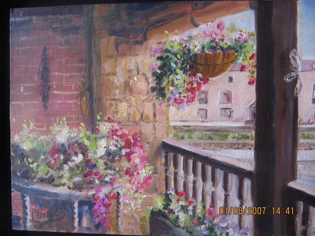 Terraza en Vinuesa Oil Canvas Landscaping