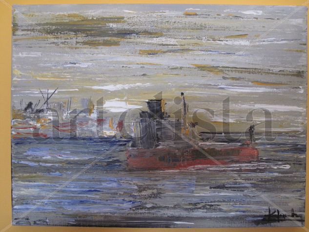 tug boat Acrylic Canvas Marine Painting