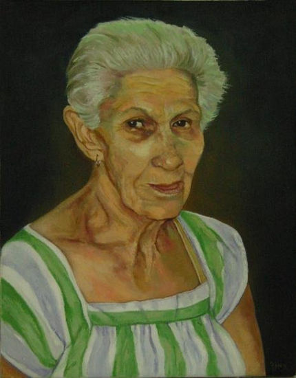 Retrato de mi Abuela Rosa Óleo Lienzo Retrato