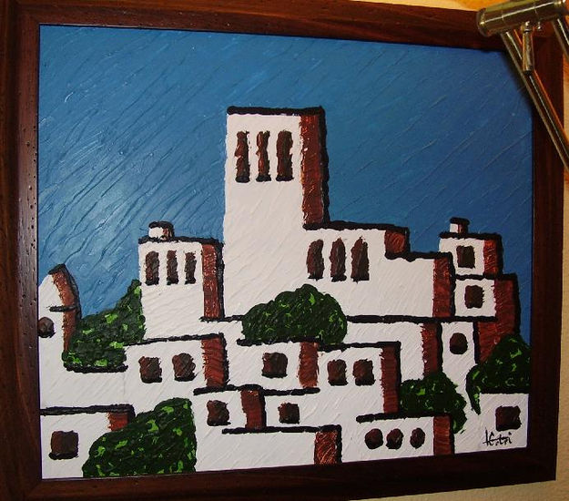 El pueblo Acrylic Canvas