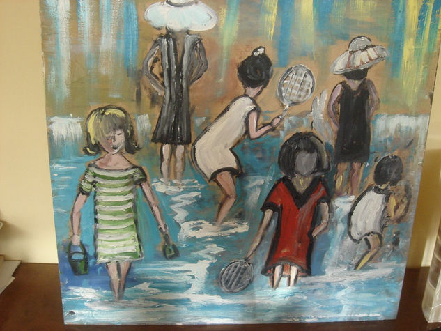 niños en la playa 