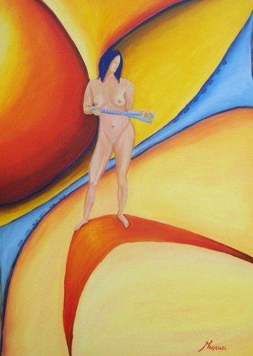 Euterpe / Musa de la flauta Oil Canvas Nude Paintings