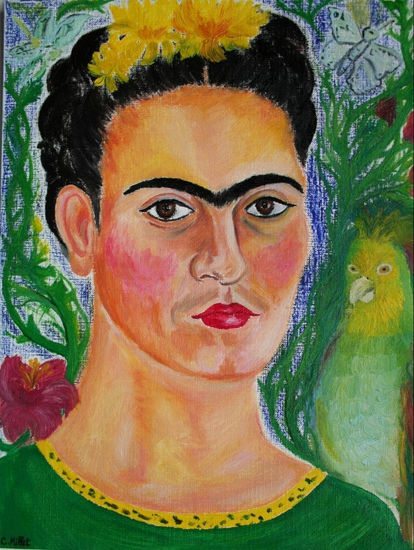 Retrato de Frida Kahlo en icono zapoteco Óleo Lienzo Retrato