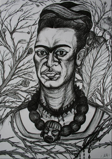 Frida Kahlo, la carne abierta Tinta Papel Figura